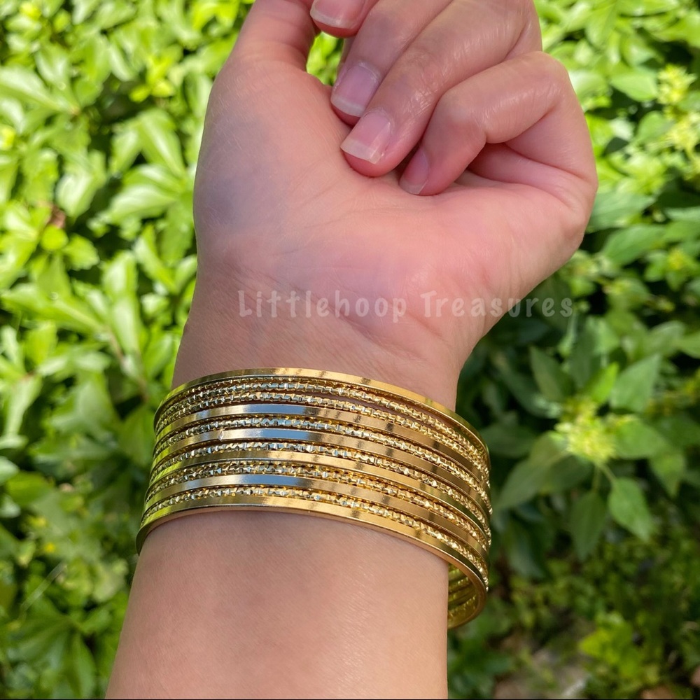 Bangle Set, Stackable Bangle, 18k Gold Plated Sta… - image 5